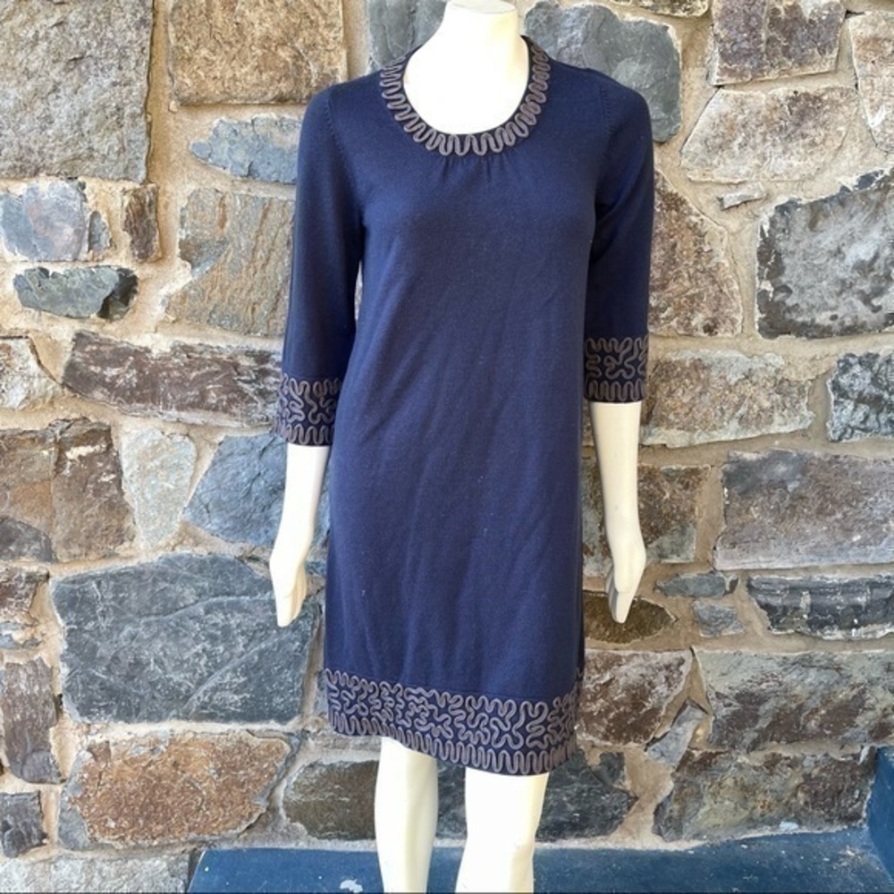 Boden navy blue Shift Dress WH 288 size 10 R